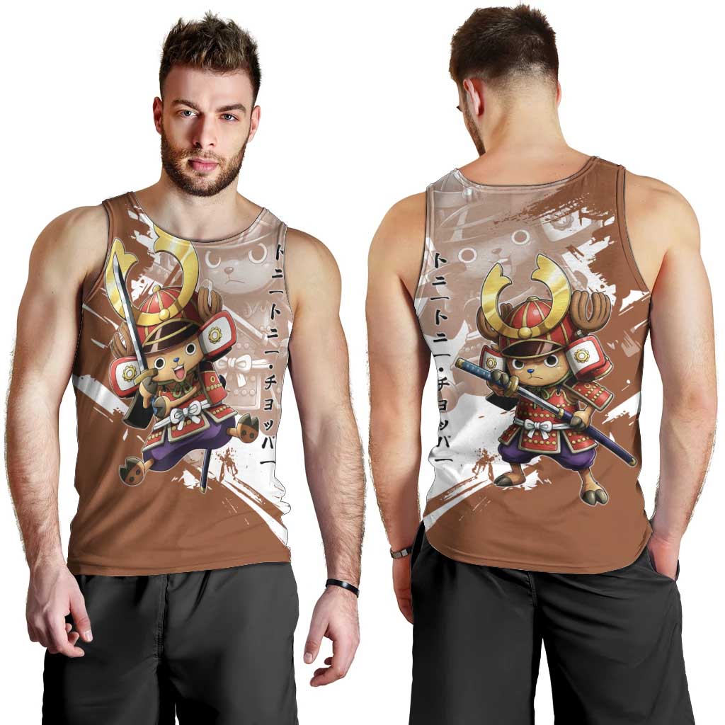 Tony Tony Chopper in Samurai Armor Men Tank Top Wano-Inspired Chibi Warrior Style