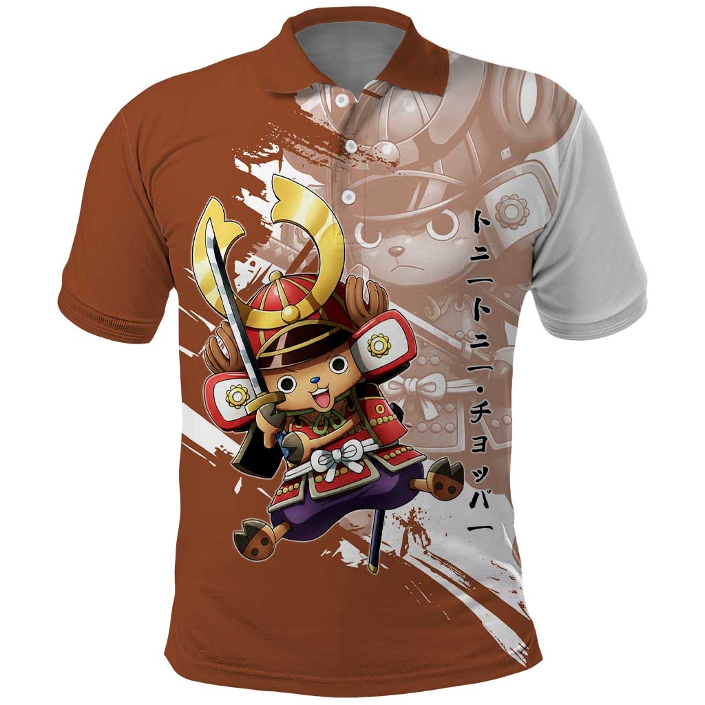 Tony Tony Chopper in Samurai Armor Polo Shirt Wano-Inspired Chibi Warrior Style