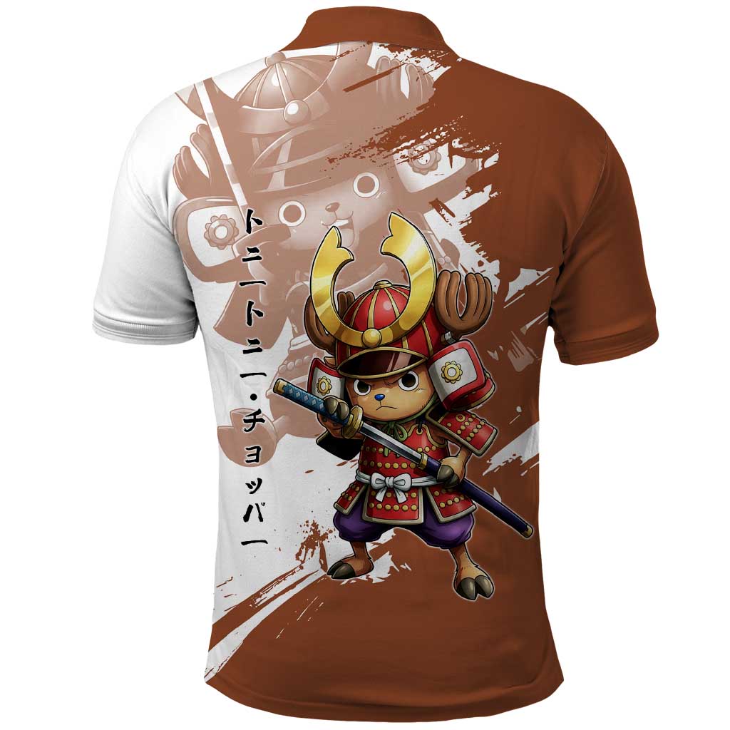 Tony Tony Chopper in Samurai Armor Polo Shirt Wano-Inspired Chibi Warrior Style