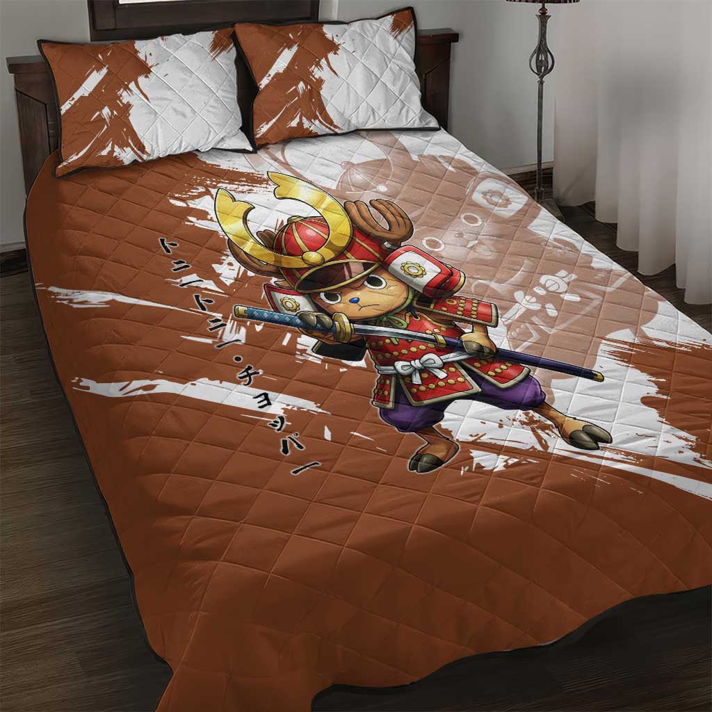Tony Tony Chopper in Samurai Armor Quilt Bed Set Wano-Inspired Chibi Warrior Style