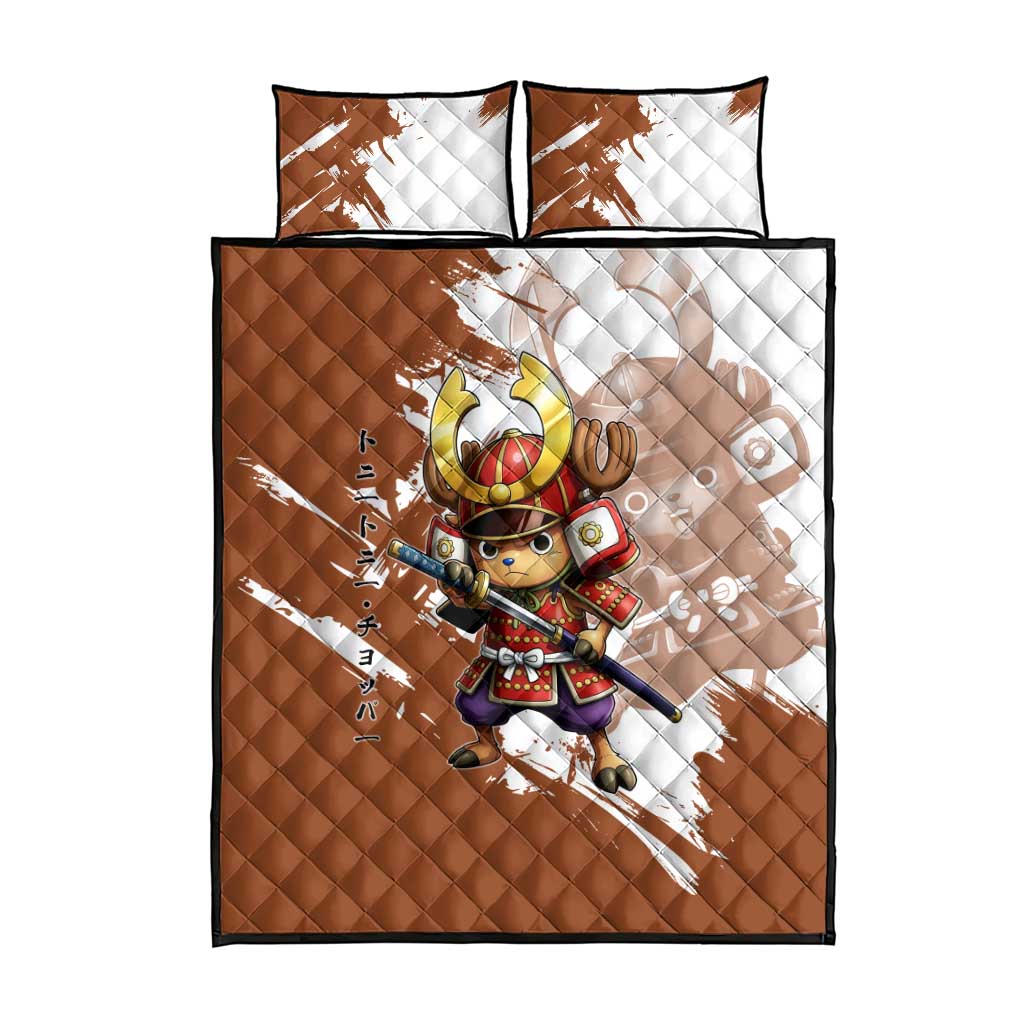 Tony Tony Chopper in Samurai Armor Quilt Bed Set Wano-Inspired Chibi Warrior Style