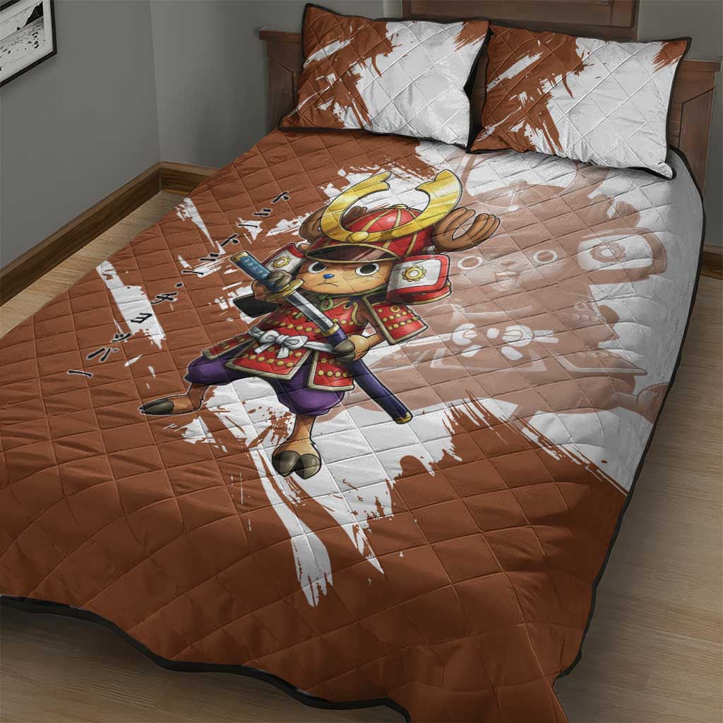 Tony Tony Chopper in Samurai Armor Quilt Bed Set Wano-Inspired Chibi Warrior Style