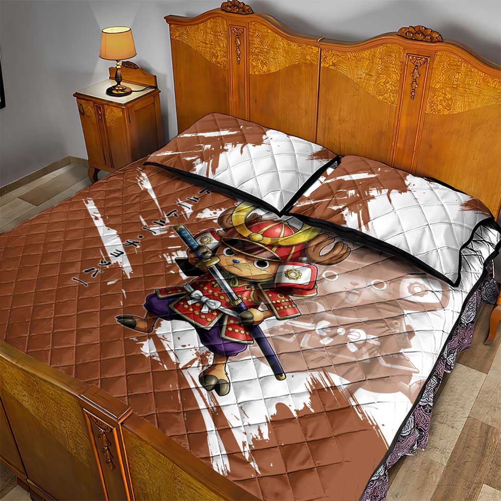 Tony Tony Chopper in Samurai Armor Quilt Bed Set Wano-Inspired Chibi Warrior Style