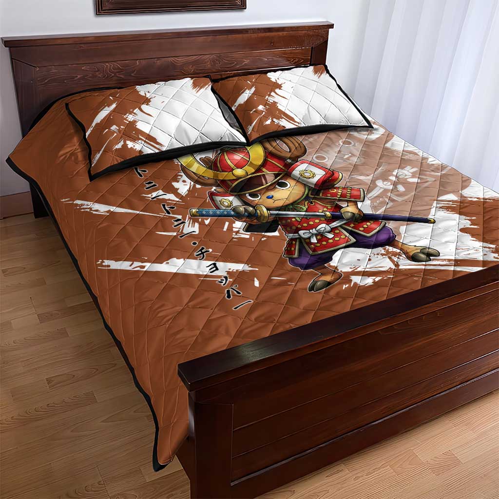 Tony Tony Chopper in Samurai Armor Quilt Bed Set Wano-Inspired Chibi Warrior Style