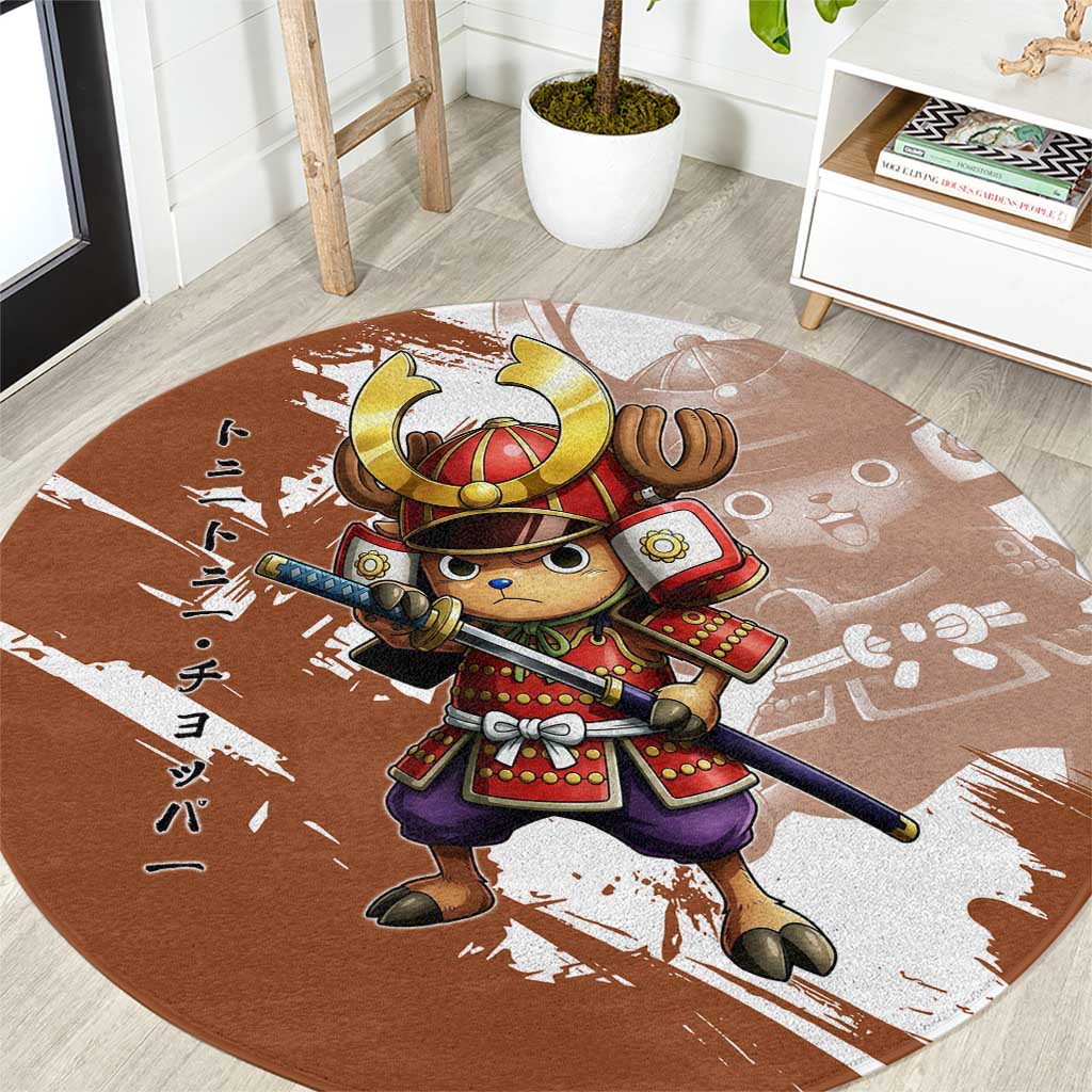 Tony Tony Chopper in Samurai Armor Round Carpet Wano-Inspired Chibi Warrior Style