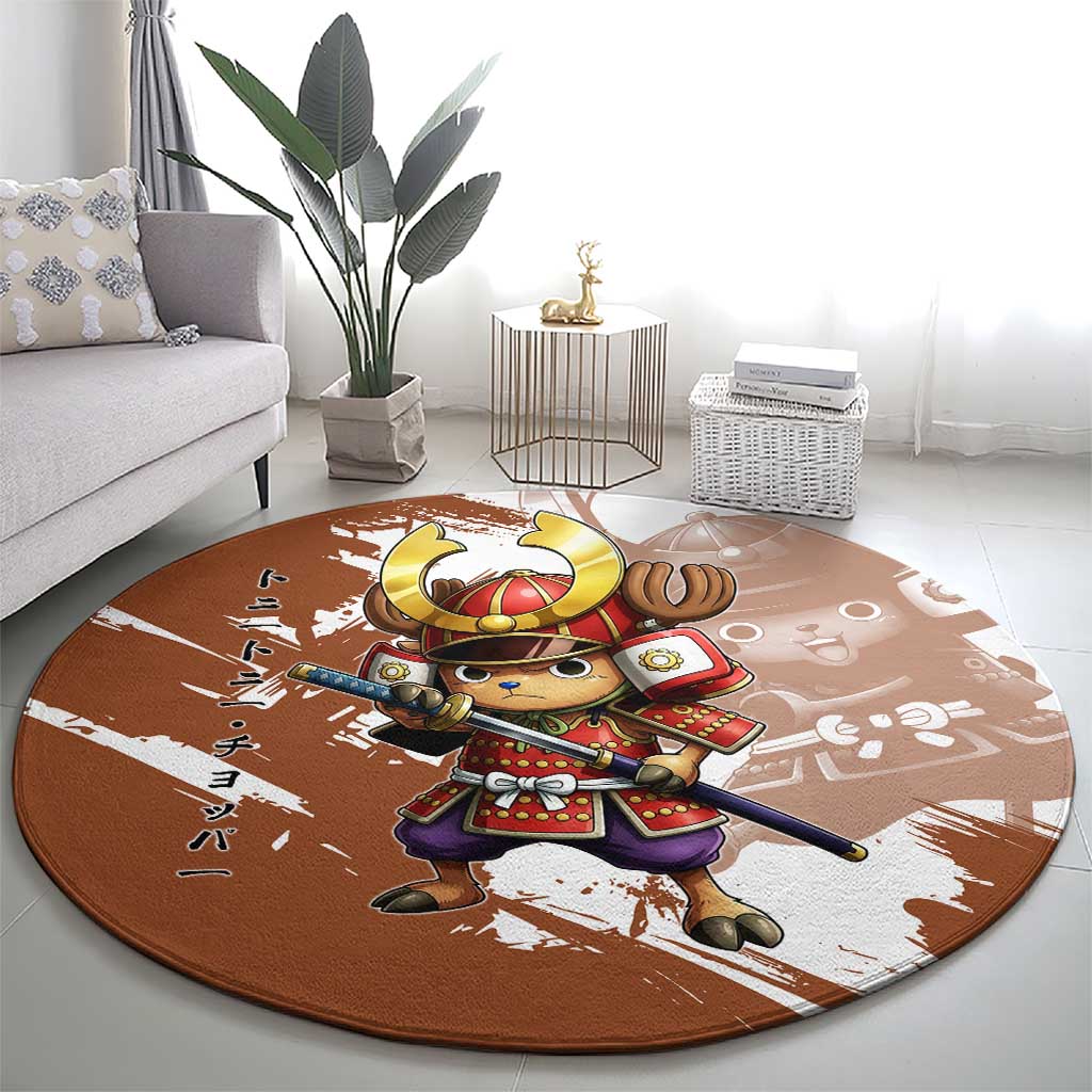Tony Tony Chopper in Samurai Armor Round Carpet Wano-Inspired Chibi Warrior Style