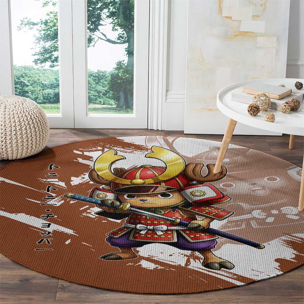 Tony Tony Chopper in Samurai Armor Round Carpet Wano-Inspired Chibi Warrior Style