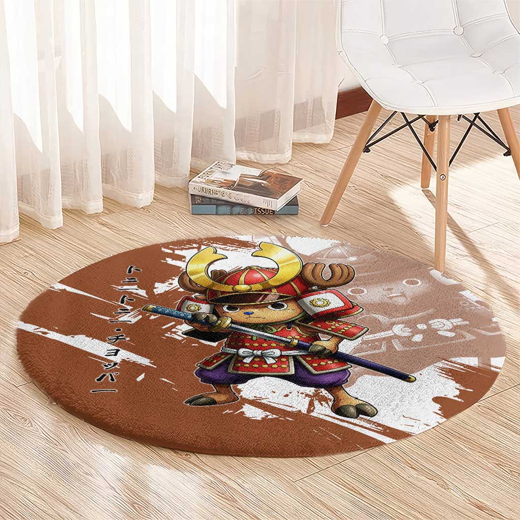 Tony Tony Chopper in Samurai Armor Round Carpet Wano-Inspired Chibi Warrior Style