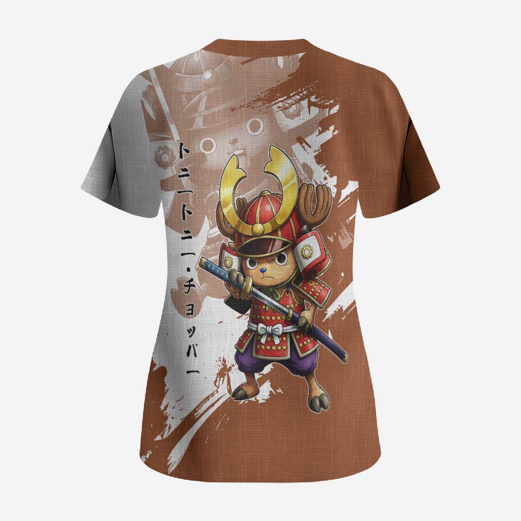 Tony Tony Chopper in Samurai Armor Scrub Top Wano-Inspired Chibi Warrior Style