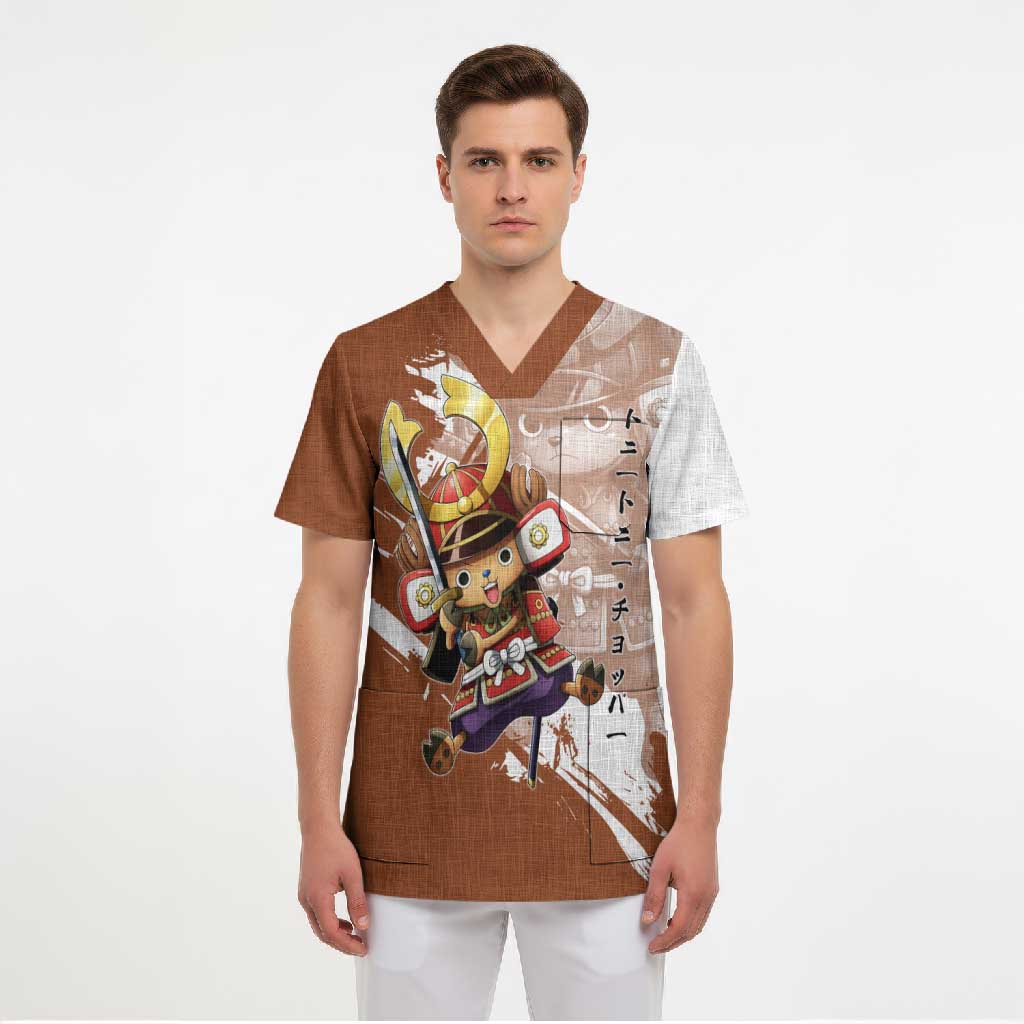 Tony Tony Chopper in Samurai Armor Scrub Top Wano-Inspired Chibi Warrior Style