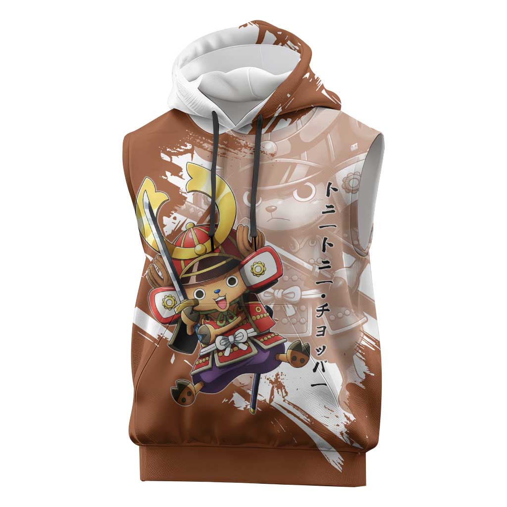 Tony Tony Chopper in Samurai Armor Sleeveless Hoodie Wano-Inspired Chibi Warrior Style