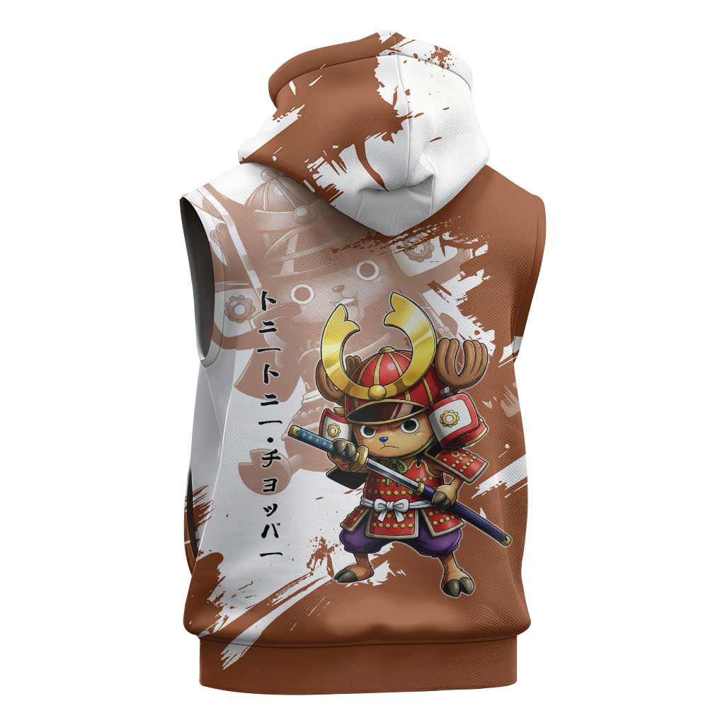 Tony Tony Chopper in Samurai Armor Sleeveless Hoodie Wano-Inspired Chibi Warrior Style