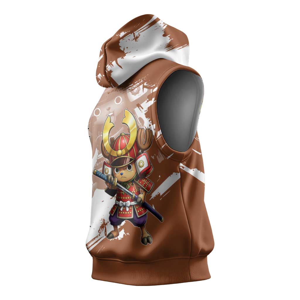 Tony Tony Chopper in Samurai Armor Sleeveless Hoodie Wano-Inspired Chibi Warrior Style