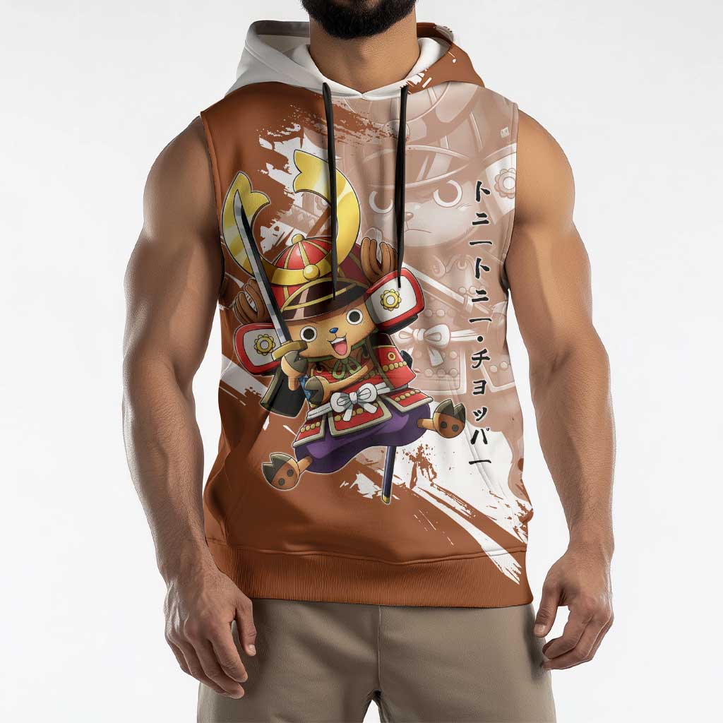 Tony Tony Chopper in Samurai Armor Sleeveless Hoodie Wano-Inspired Chibi Warrior Style