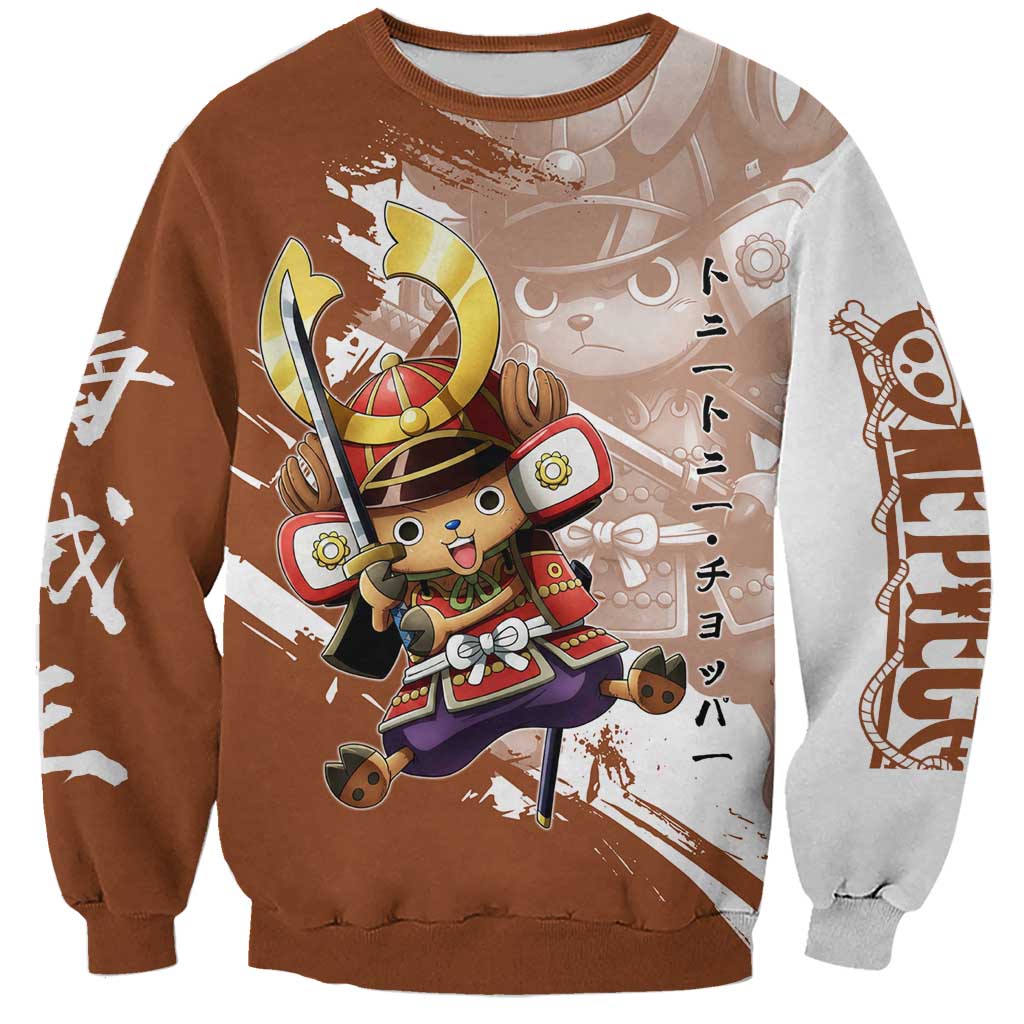Tony Tony Chopper in Samurai Armor Sweatshirt Wano-Inspired Chibi Warrior Style