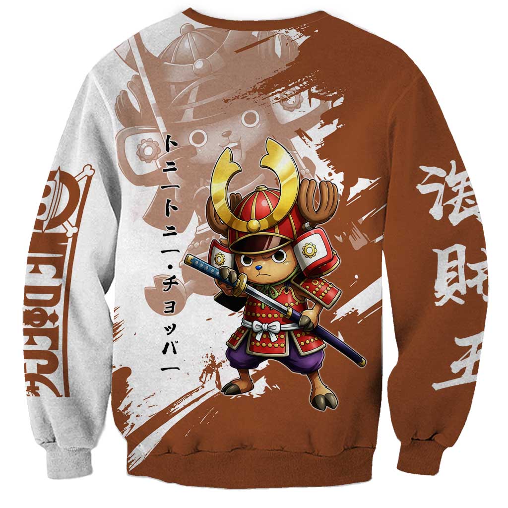 Tony Tony Chopper in Samurai Armor Sweatshirt Wano-Inspired Chibi Warrior Style