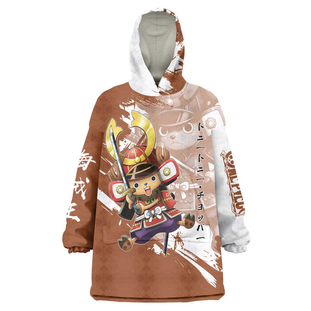 Tony Tony Chopper in Samurai Armor Wearable Blanket Hoodie Wano-Inspired Chibi Warrior Style