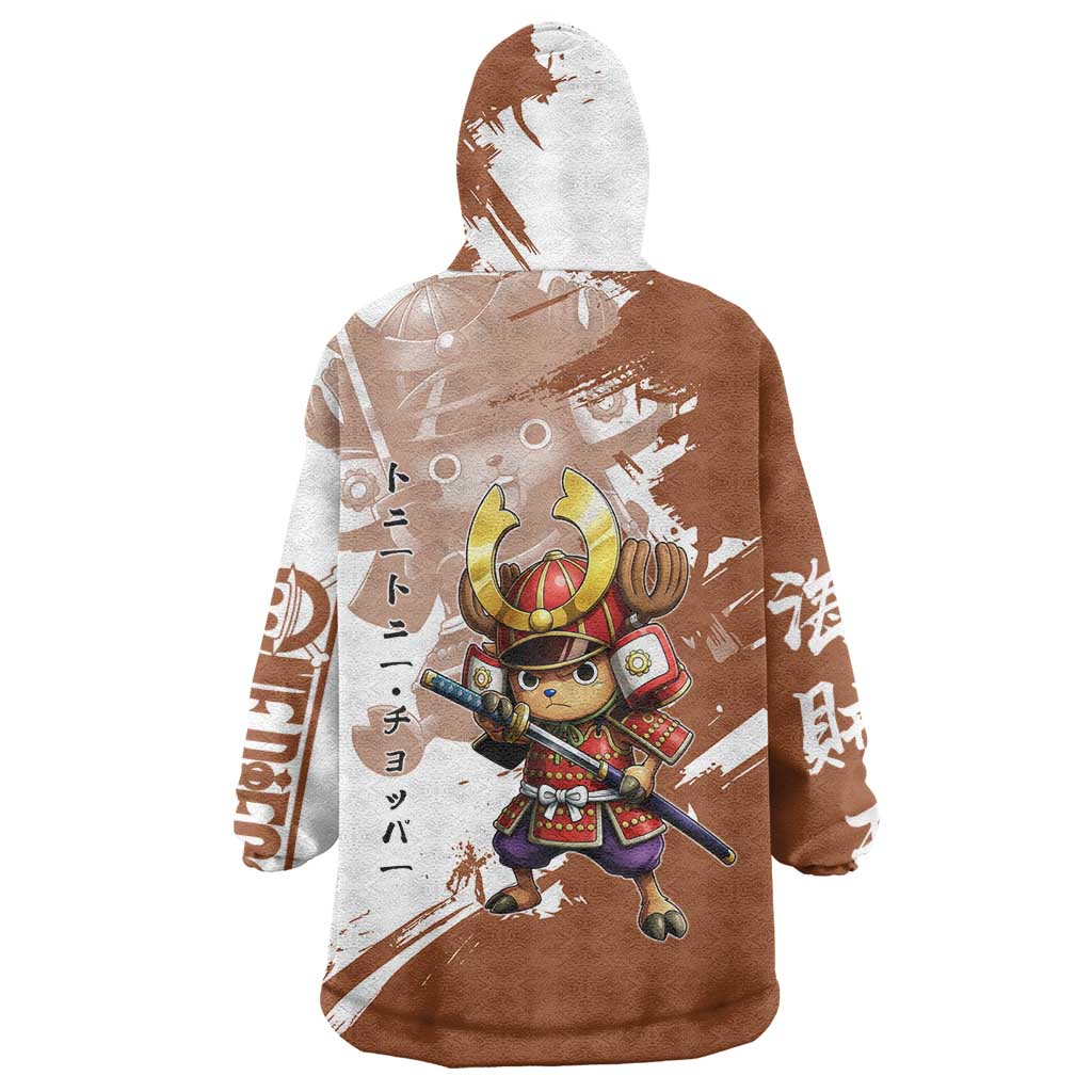 Tony Tony Chopper in Samurai Armor Wearable Blanket Hoodie Wano-Inspired Chibi Warrior Style