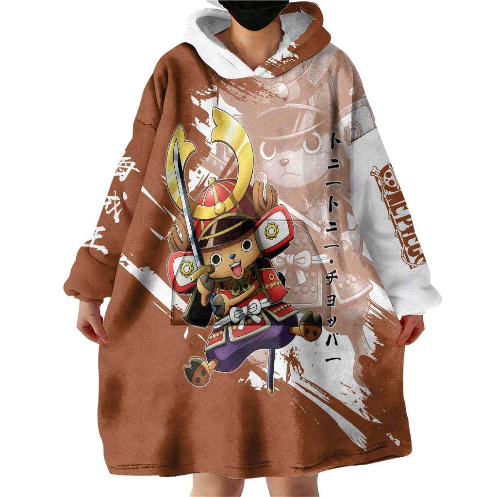 Tony Tony Chopper in Samurai Armor Wearable Blanket Hoodie Wano-Inspired Chibi Warrior Style