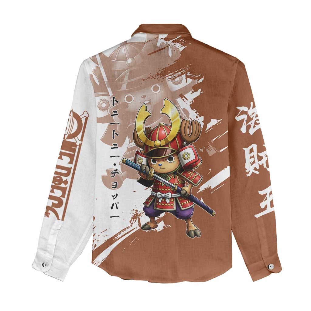 Tony Tony Chopper in Samurai Armor Women Casual Shirt Wano-Inspired Chibi Warrior Style