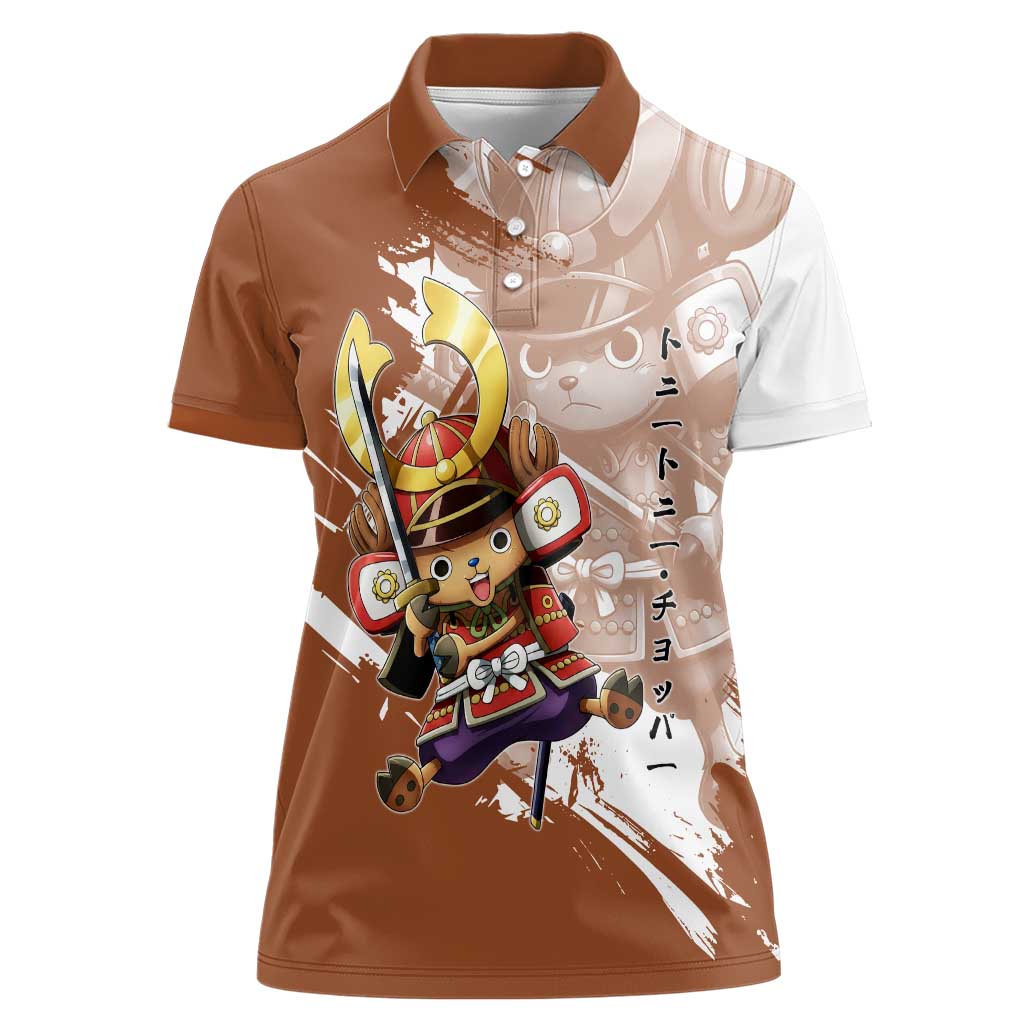 Tony Tony Chopper in Samurai Armor Women Polo Shirt Wano-Inspired Chibi Warrior Style