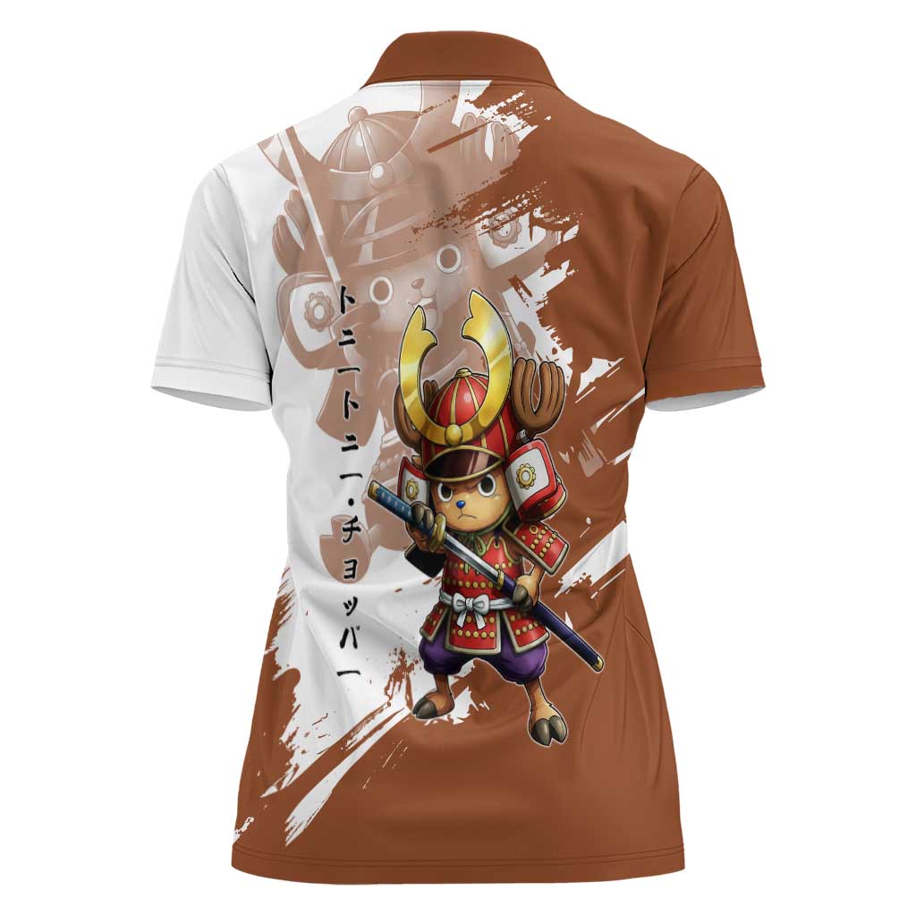 Tony Tony Chopper in Samurai Armor Women Polo Shirt Wano-Inspired Chibi Warrior Style