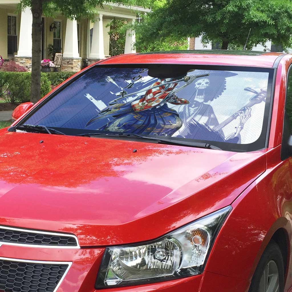 Brook in Wano Samurai Attire Auto Sun Shade Soul King Brook - Traditional Japanese Style