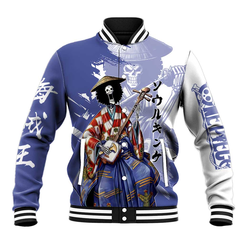 Brook in Wano Samurai Attire Baseball Jacket Soul King Brook - Traditional Japanese Style