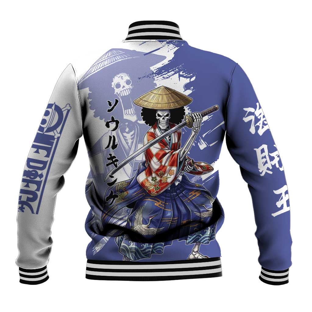 Brook in Wano Samurai Attire Baseball Jacket Soul King Brook - Traditional Japanese Style