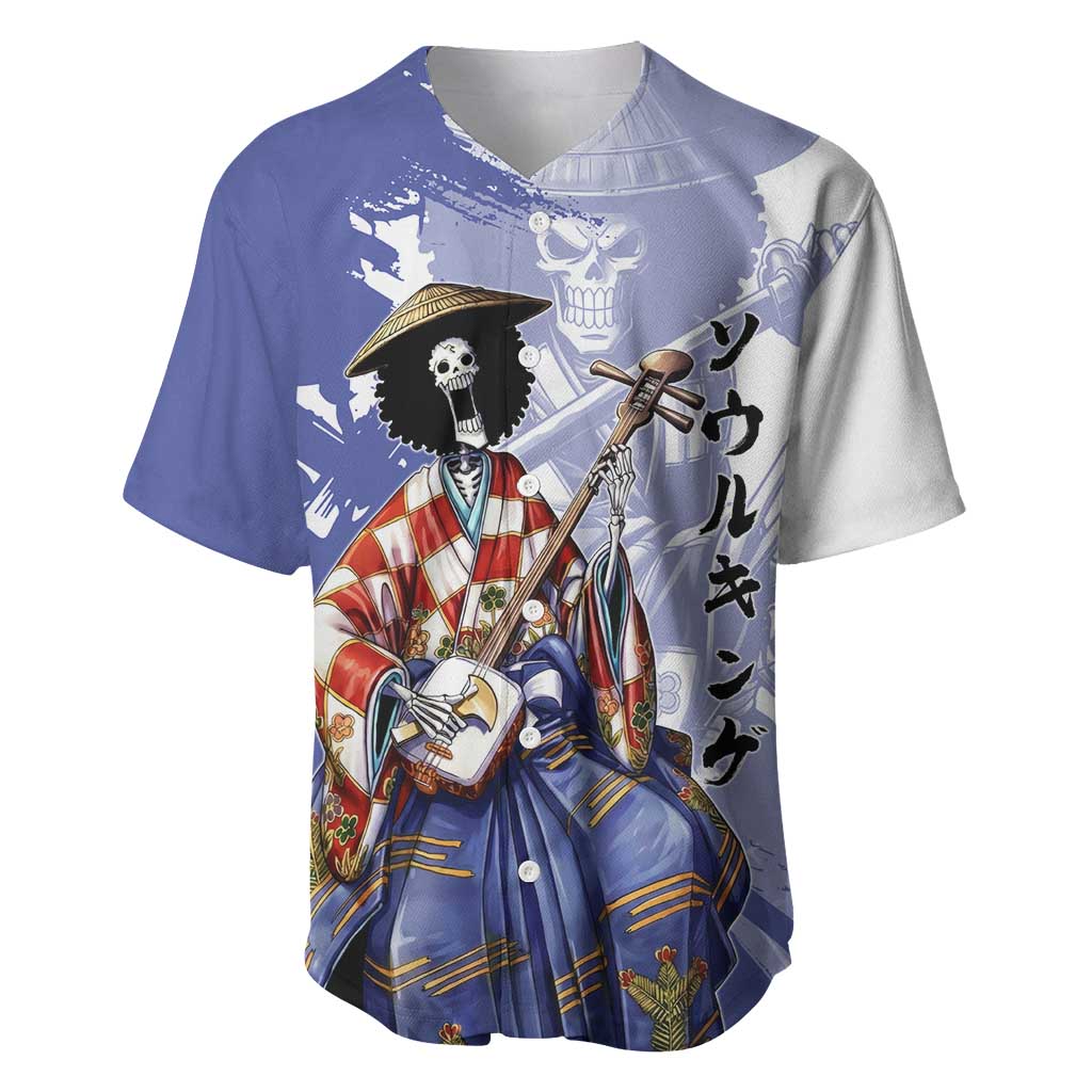 Brook in Wano Samurai Attire Baseball Jersey Soul King Brook - Traditional Japanese Style