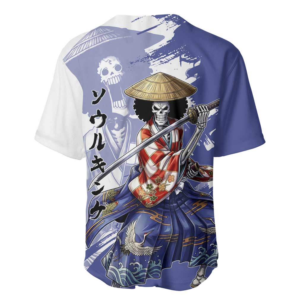 Brook in Wano Samurai Attire Baseball Jersey Soul King Brook - Traditional Japanese Style
