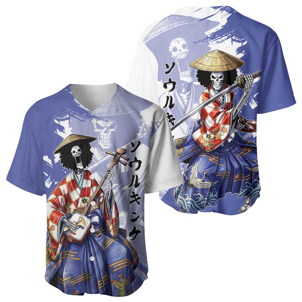 Brook in Wano Samurai Attire Baseball Jersey Soul King Brook - Traditional Japanese Style