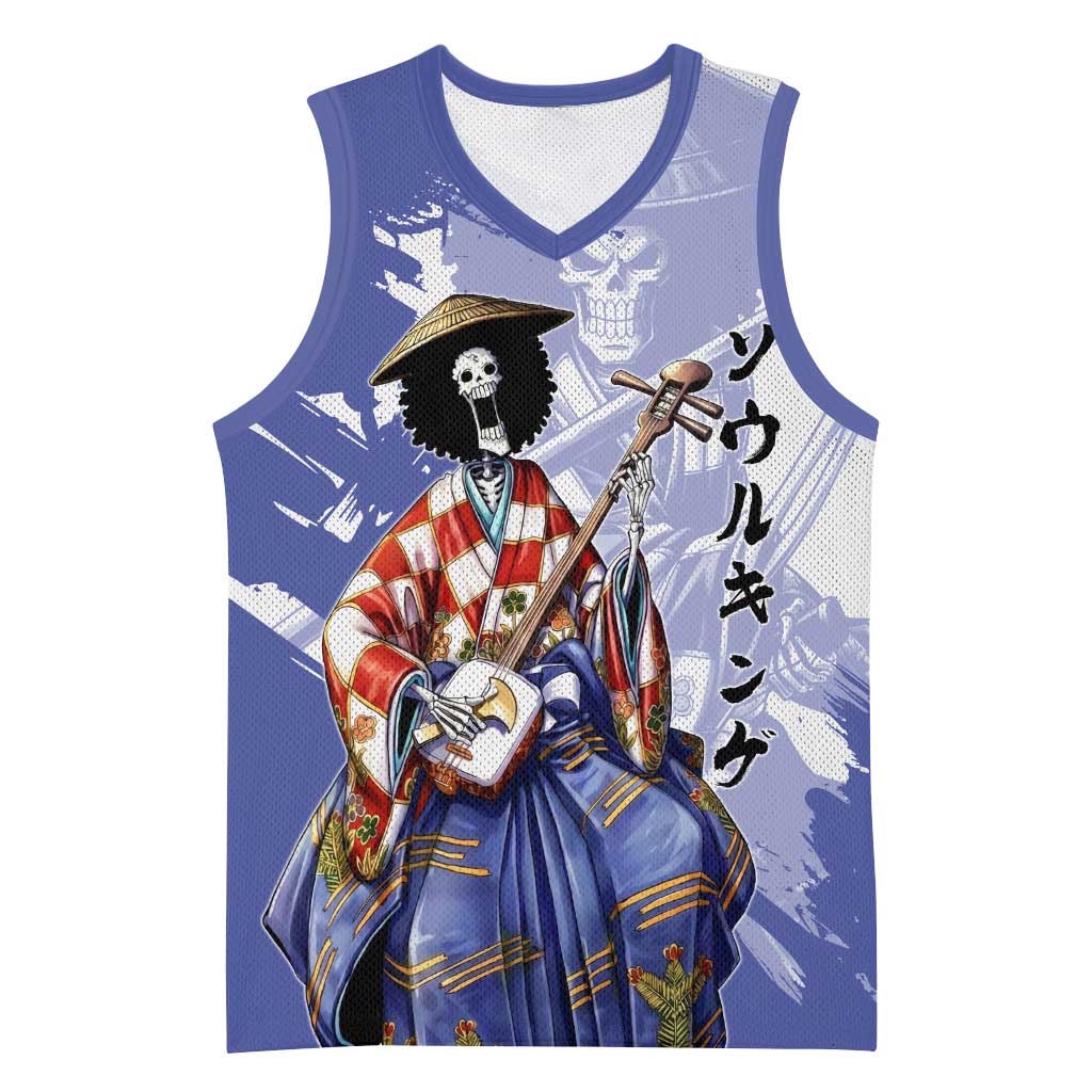 Brook in Wano Samurai Attire Basketball Jersey Soul King Brook - Traditional Japanese Style