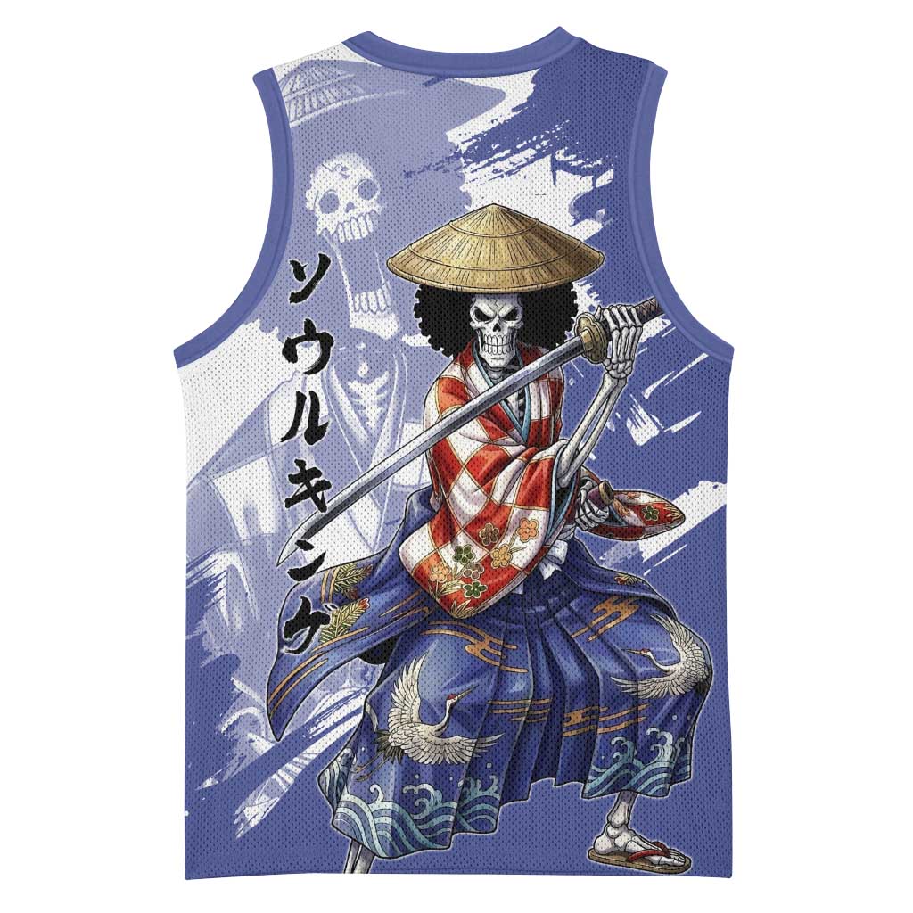 Brook in Wano Samurai Attire Basketball Jersey Soul King Brook - Traditional Japanese Style