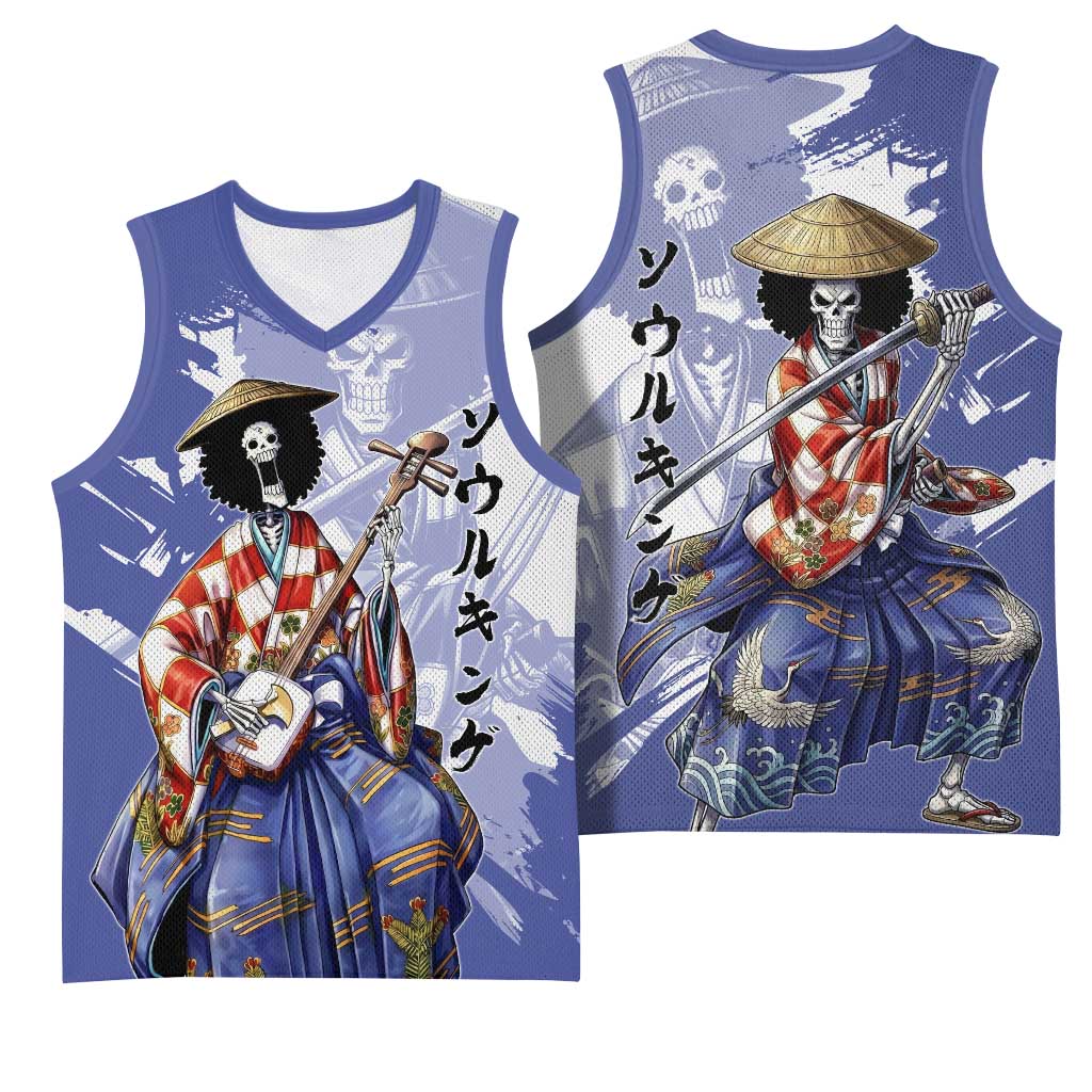 Brook in Wano Samurai Attire Basketball Jersey Soul King Brook - Traditional Japanese Style