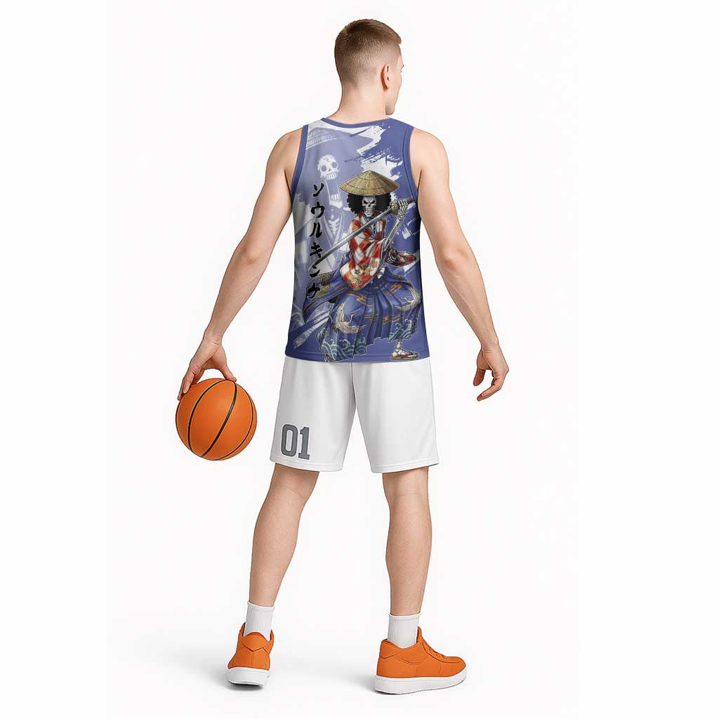 Brook in Wano Samurai Attire Basketball Jersey Soul King Brook - Traditional Japanese Style