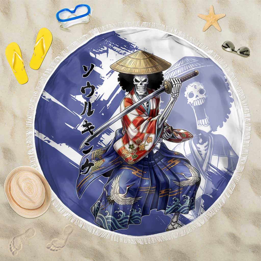 Brook in Wano Samurai Attire Beach Blanket Soul King Brook - Traditional Japanese Style
