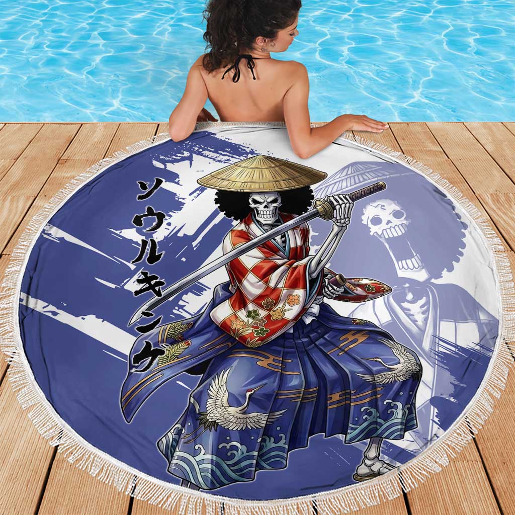 Brook in Wano Samurai Attire Beach Blanket Soul King Brook - Traditional Japanese Style