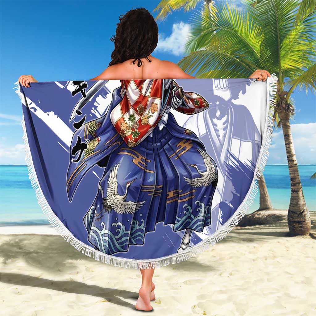Brook in Wano Samurai Attire Beach Blanket Soul King Brook - Traditional Japanese Style