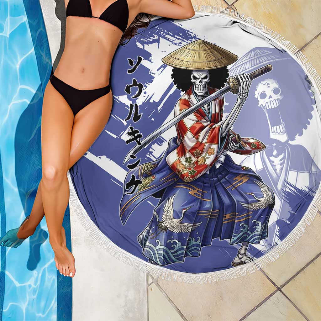 Brook in Wano Samurai Attire Beach Blanket Soul King Brook - Traditional Japanese Style