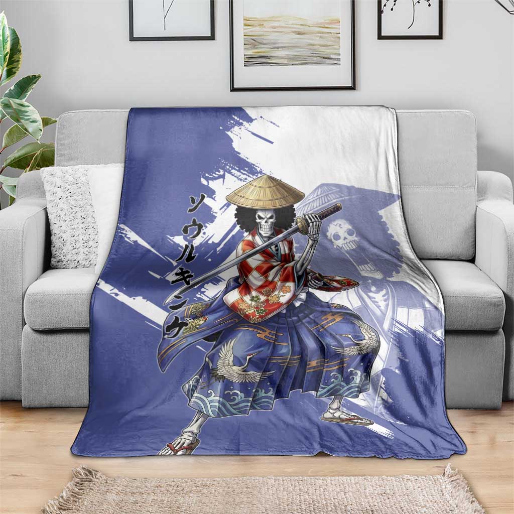 Brook in Wano Samurai Attire Blanket Soul King Brook - Traditional Japanese Style