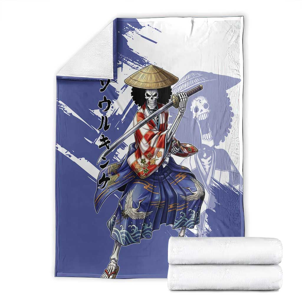 Brook in Wano Samurai Attire Blanket Soul King Brook - Traditional Japanese Style