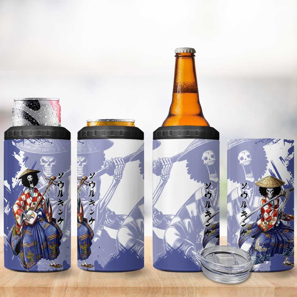 Brook in Wano Samurai Attire 4 in 1 Can Cooler Tumbler Soul King Brook - Traditional Japanese Style