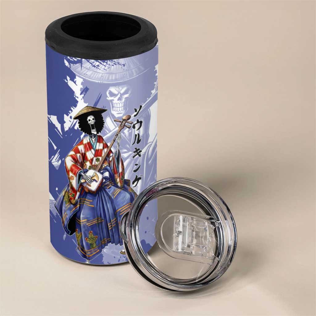 Brook in Wano Samurai Attire 4 in 1 Can Cooler Tumbler Soul King Brook - Traditional Japanese Style