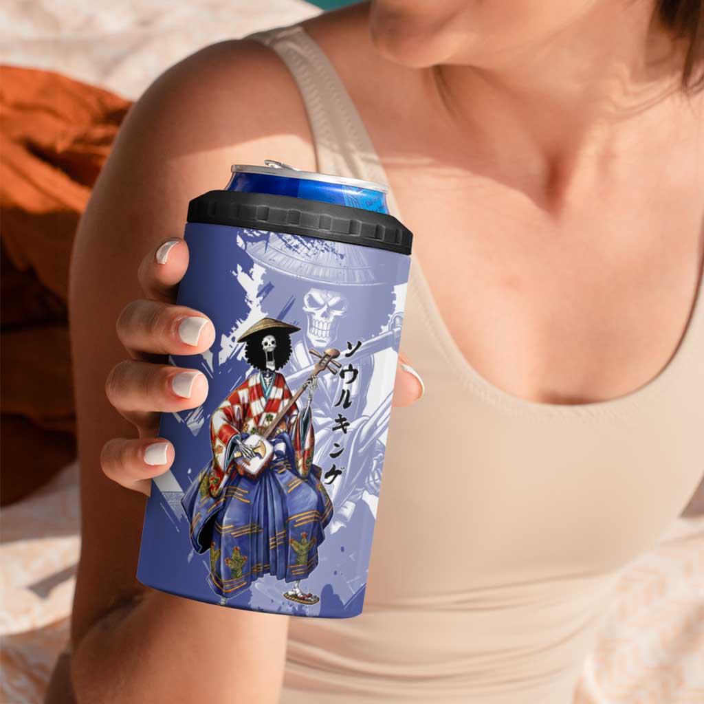 Brook in Wano Samurai Attire 4 in 1 Can Cooler Tumbler Soul King Brook - Traditional Japanese Style