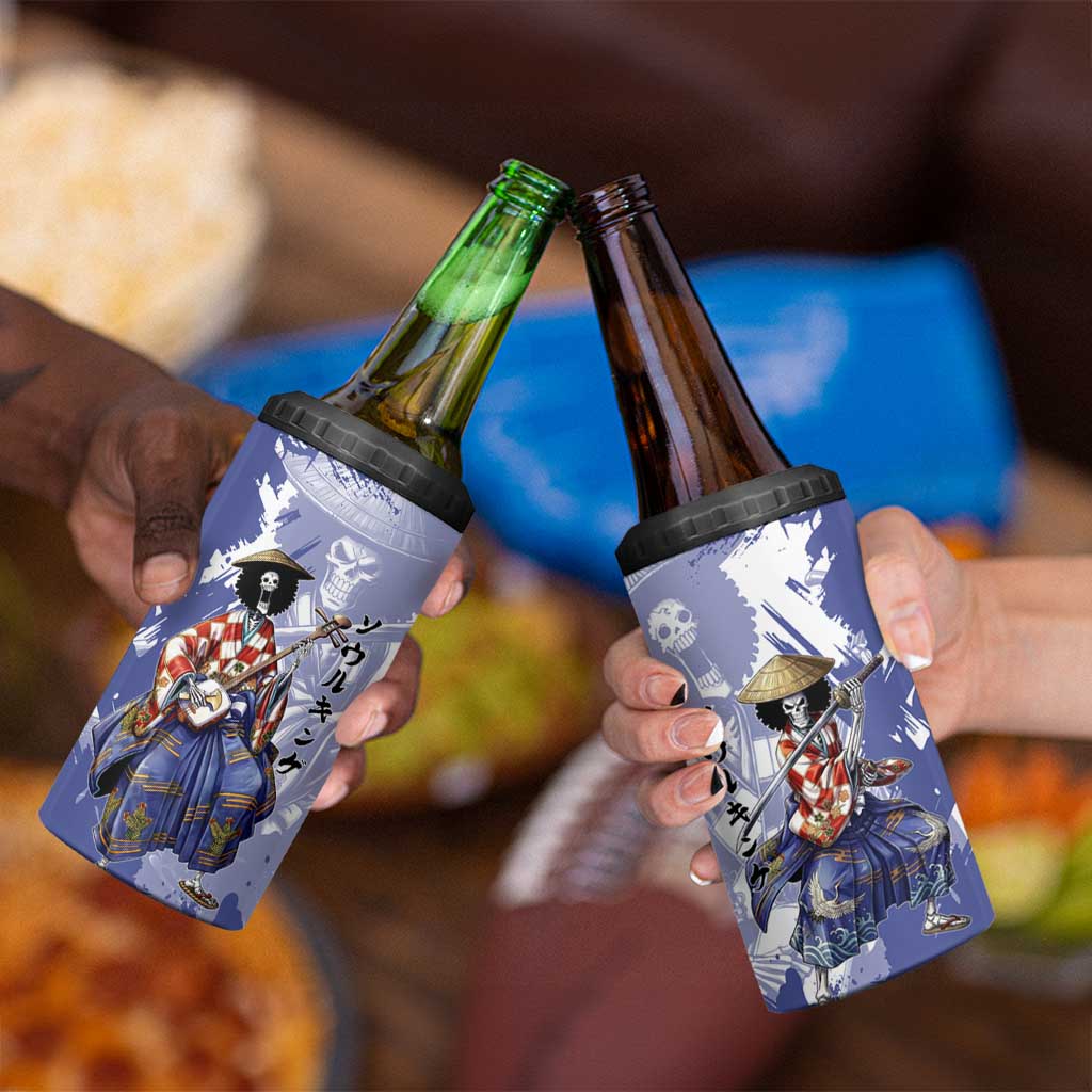 Brook in Wano Samurai Attire 4 in 1 Can Cooler Tumbler Soul King Brook - Traditional Japanese Style