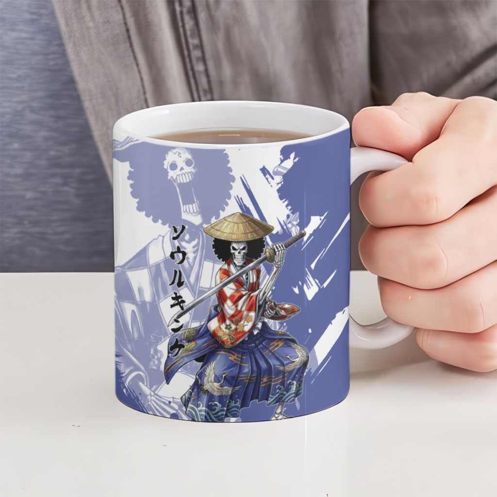Brook in Wano Samurai Attire Ceramic Mug Soul King Brook - Traditional Japanese Style
