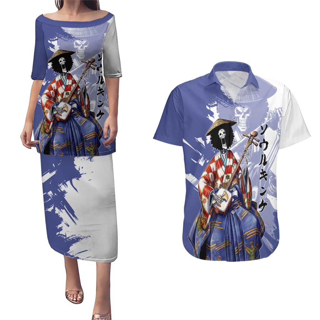 Brook in Wano Samurai Attire Couples Matching Puletasi and Hawaiian Shirt Soul King Brook - Traditional Japanese Style