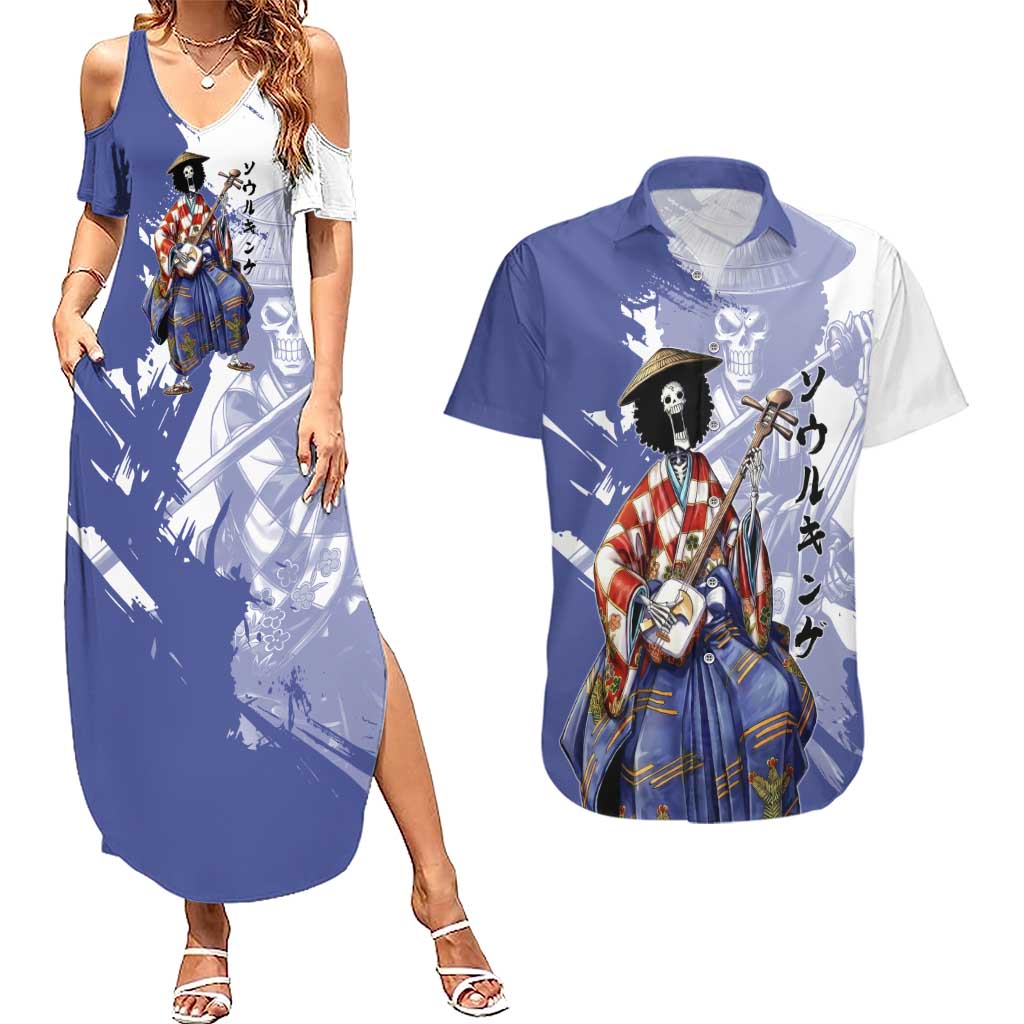 Brook in Wano Samurai Attire Couples Matching Summer Maxi Dress and Hawaiian Shirt Soul King Brook - Traditional Japanese Style
