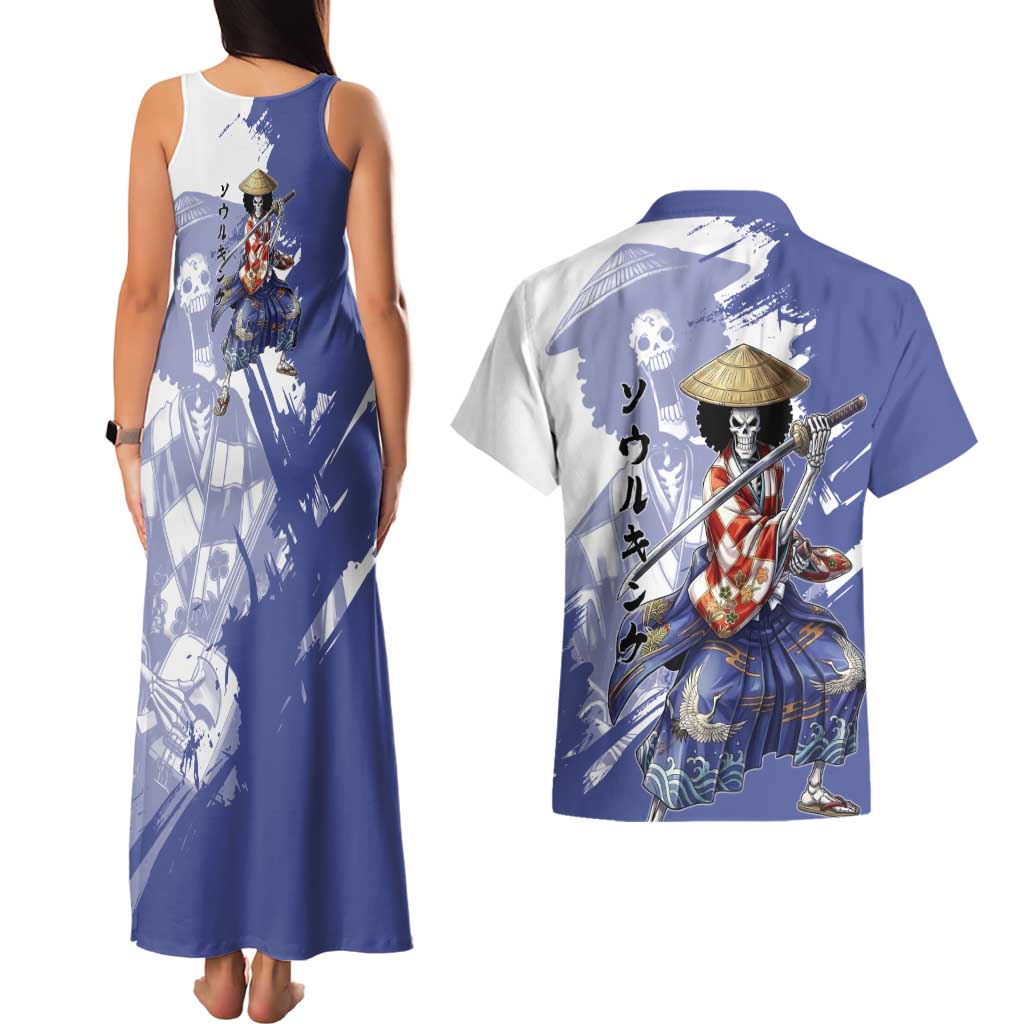 Brook in Wano Samurai Attire Couples Matching Tank Maxi Dress and Hawaiian Shirt Soul King Brook - Traditional Japanese Style